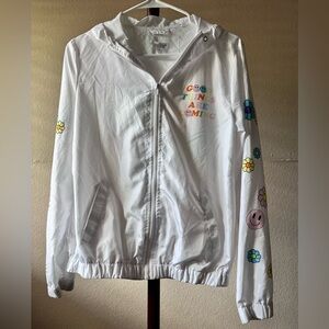 White Jacket with Colorful Floral Designs